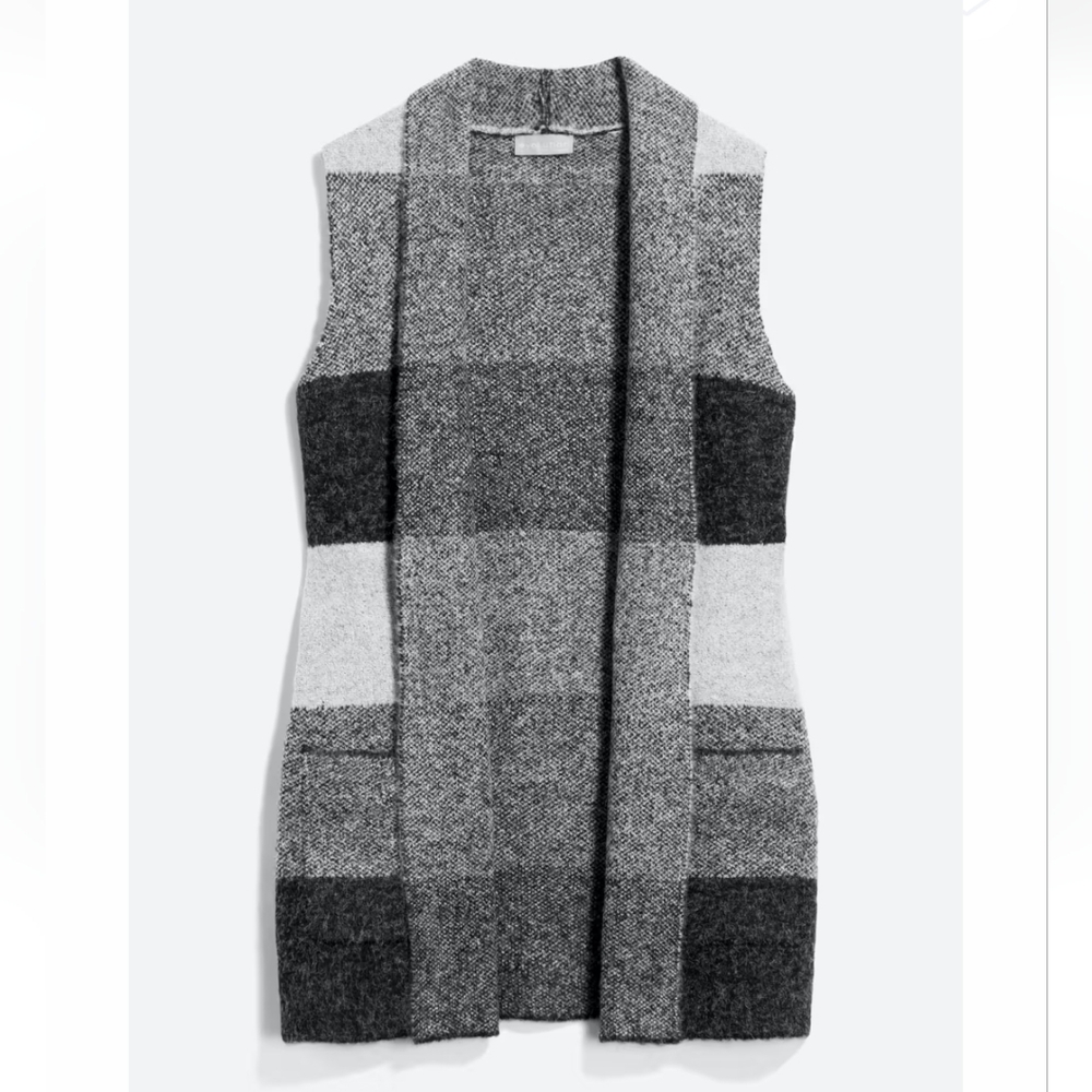Evolution by Cyrus knit vest, S, Gray stripe
